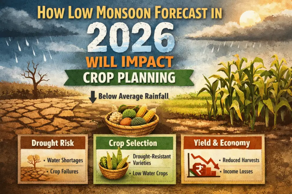 How Low Monsoon Forecast in 2026 Will Impact Crop Planning