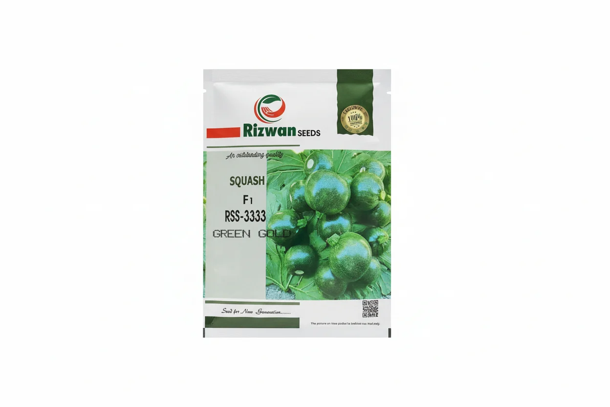 Rizwan Green Gold RSS-3333 Zucchini Seeds – High Yield Premium Hybrid Zucchini for Commercial Farming & Kitchen Gardening